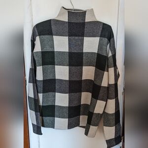 Stylish Tahari Checkered Mock Neck Sweater Size S